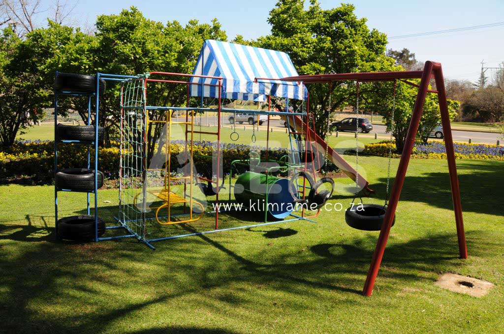 Senior See Saw + 3m Steel Slide + Tyre Tunnel Attachment