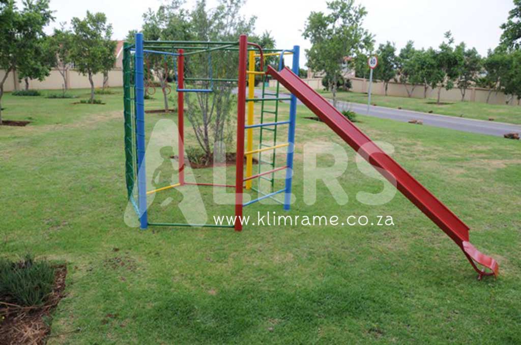 Hexagon Jungle Gym + 3m Steel Slide 